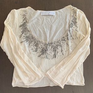 Ivory cream long sleeve top from Nuovo Borgo. Italian made.